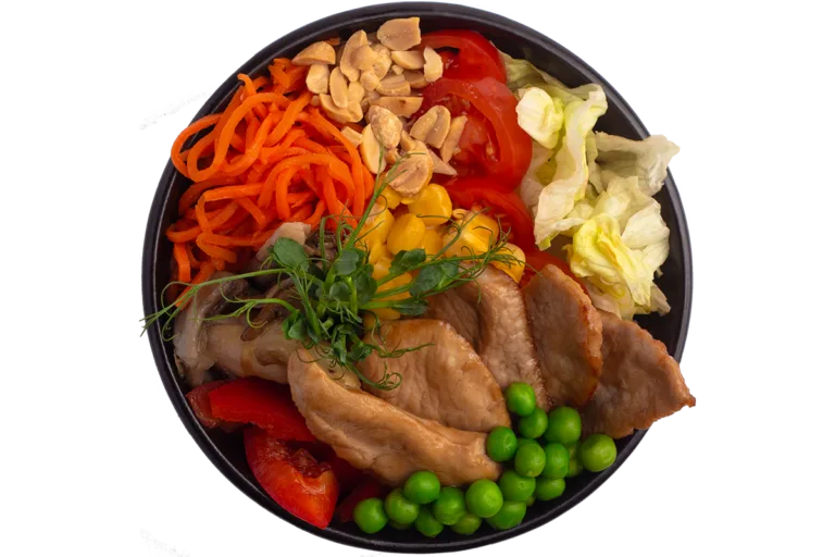 Боул зі свининою теріякі та гливою від Ебоші суші Южне